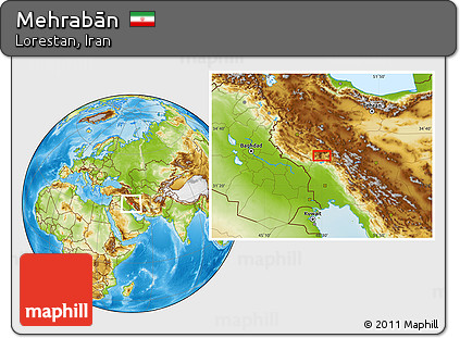 Physical Location Map of Mehrabān