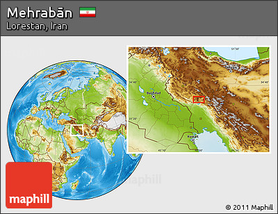 Physical Location Map of Mehrabān