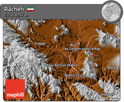 Physical 3D Map of Rācheh