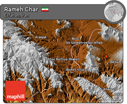Physical 3D Map of Rameh Char