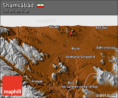 Physical 3D Map of Shamsābād