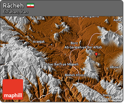 Physical 3D Map of Rācheh