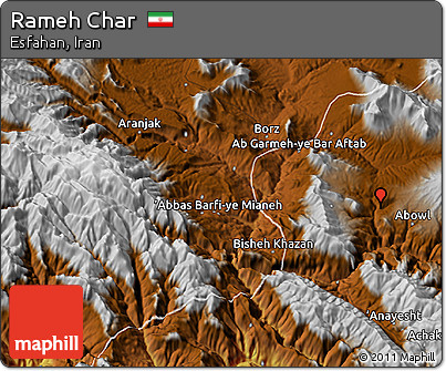 Physical 3D Map of Rameh Char
