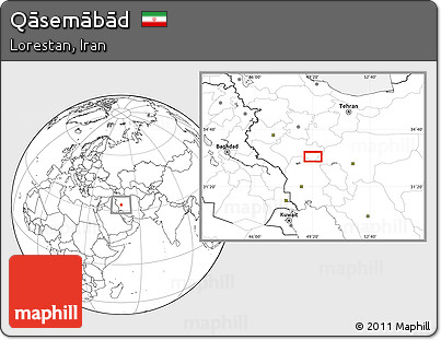 Blank Location Map of Qāsemābād