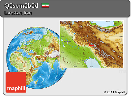 Physical Location Map of Qāsemābād