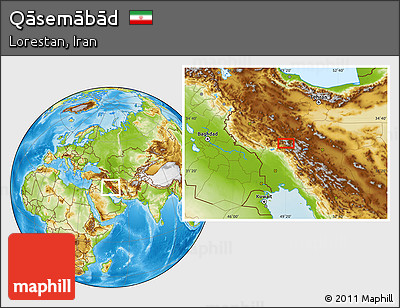 Physical Location Map of Qāsemābād