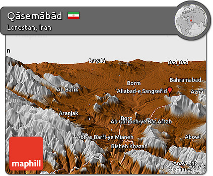 Physical Panoramic Map of Qāsemābād