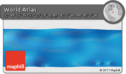 Shaded Relief Panoramic Map of the Area around 33° 4' 42" N, 49° 13' 30" W