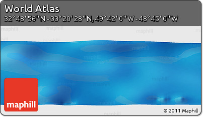 Shaded Relief Panoramic Map of the Area around 33° 4' 42" N, 49° 13' 30" W