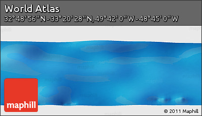 Shaded Relief Panoramic Map of the Area around 33° 4' 42" N, 49° 13' 30" W