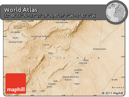 Satellite Map of the Area around 33° 4' 42" N, 4° 10' 30" W