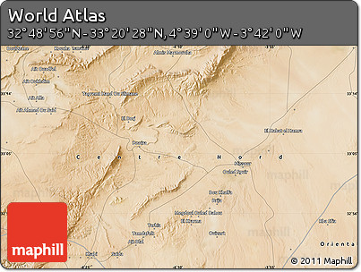 Satellite Map of the Area around 33° 4' 42" N, 4° 10' 30" W