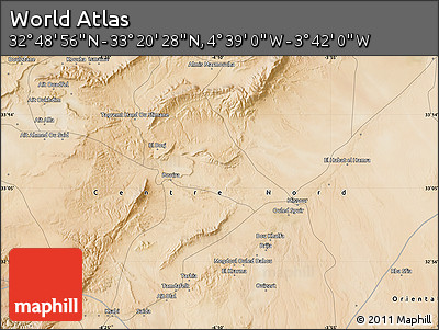 Satellite Map of the Area around 33° 4' 42" N, 4° 10' 30" W
