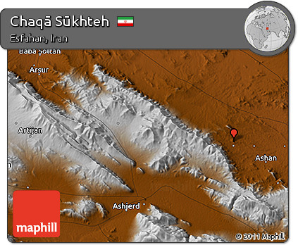 Physical 3D Map of Chaqā Sūkhteh