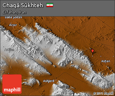 Physical 3D Map of Chaqā Sūkhteh