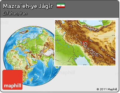 Physical Location Map of Mazra`eh-ye Jāgīr
