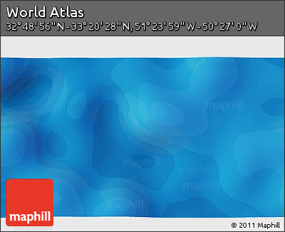 Political 3D Map of the Area around 33° 4' 42" N, 50° 55' 29" W