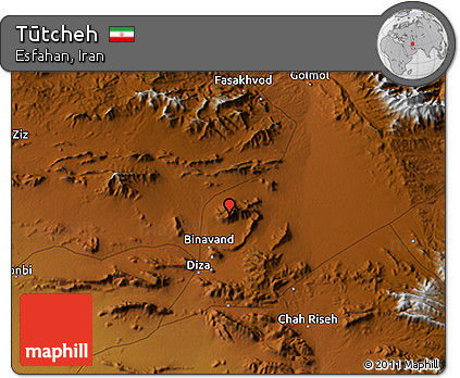 Physical 3D Map of Tūtcheh