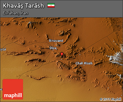 Physical 3D Map of Khavāş Tarāsh