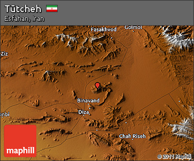 Physical 3D Map of Tūtcheh