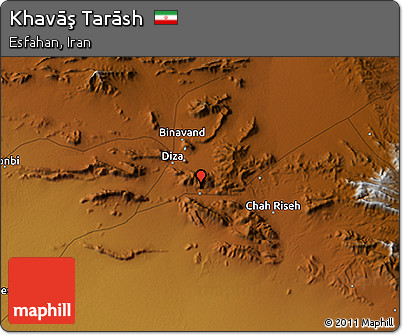 Physical 3D Map of Khavāş Tarāsh