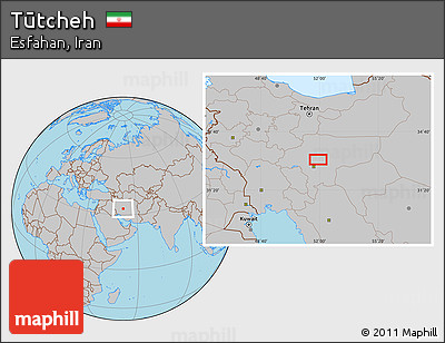 Gray Location Map of Tūtcheh