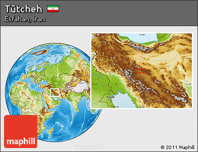 Physical Location Map of Tūtcheh
