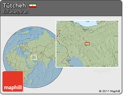 Savanna Style Location Map of Tūtcheh, hill shading