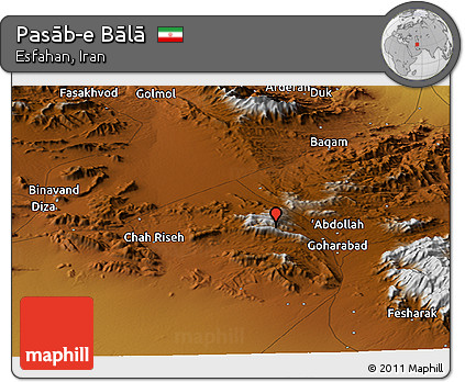 Physical Panoramic Map of Pasāb-e Bālā