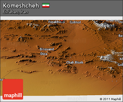 Physical Panoramic Map of Komeshcheh