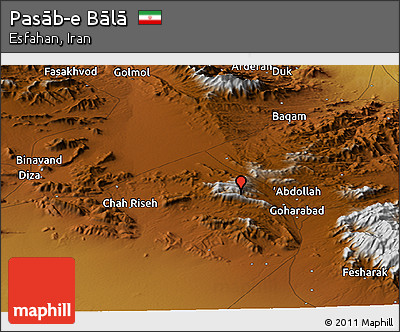 Physical Panoramic Map of Pasāb-e Bālā
