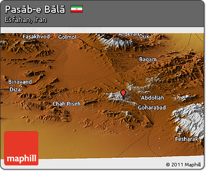 Physical Panoramic Map of Pasāb-e Bālā
