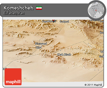 Satellite Panoramic Map of Komeshcheh