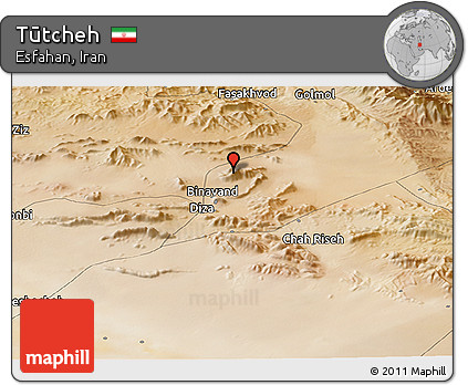 Satellite Panoramic Map of Tūtcheh