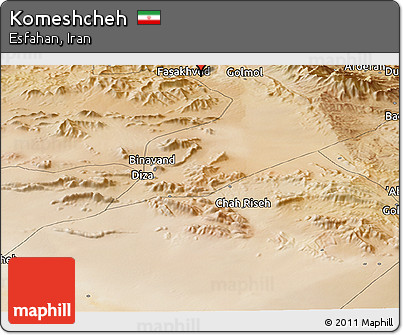 Satellite Panoramic Map of Komeshcheh