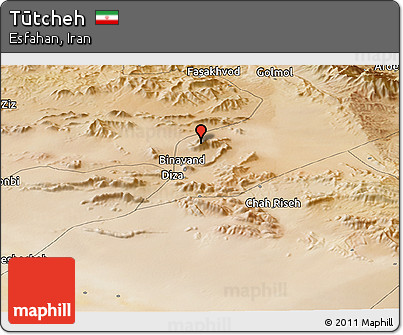 Satellite Panoramic Map of Tūtcheh
