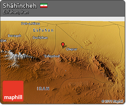 Physical 3D Map of Shāhīncheh