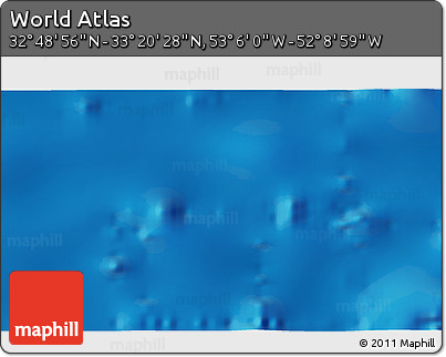 Physical 3D Map of the Area around 33° 4' 42" N, 52° 37' 30" W