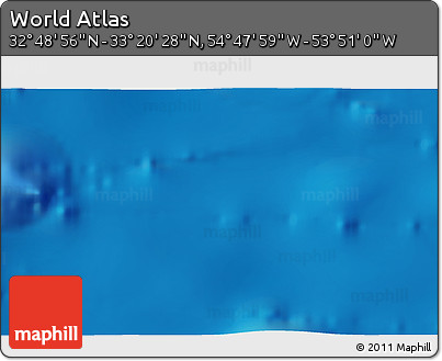 Physical 3D Map of the Area around 33° 4' 42" N, 54° 19' 30" W