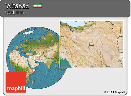 Satellite Location Map of `Alīābād