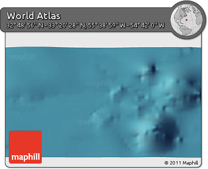 Satellite 3D Map of the Area around 33° 4' 42" N, 55° 10' 29" W