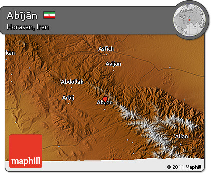 Physical 3D Map of Abījān