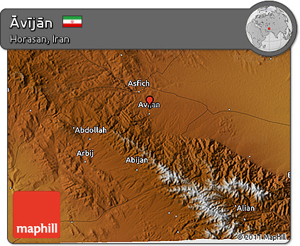 Physical 3D Map of Āvījān