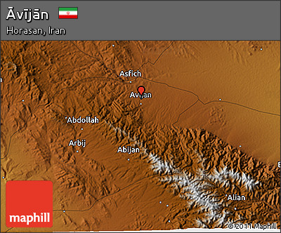 Physical 3D Map of Āvījān