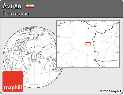 Blank Location Map of Āvījān