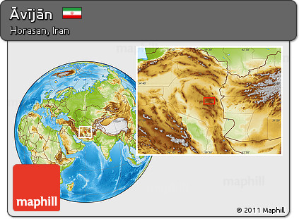Physical Location Map of Āvījān
