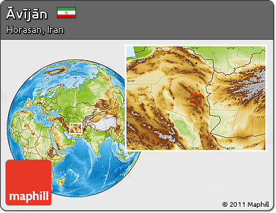 Physical Location Map of Āvījān
