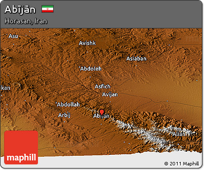 Physical Panoramic Map of Abījān