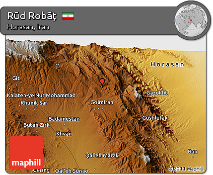 Physical 3D Map of Rūd Robāţ