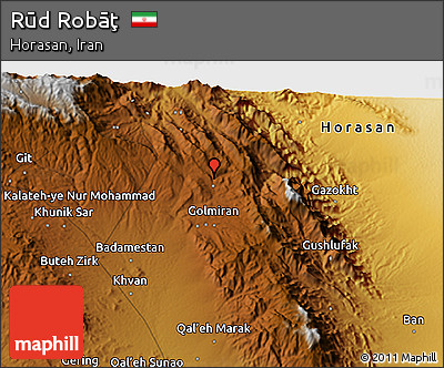 Physical 3D Map of Rūd Robāţ